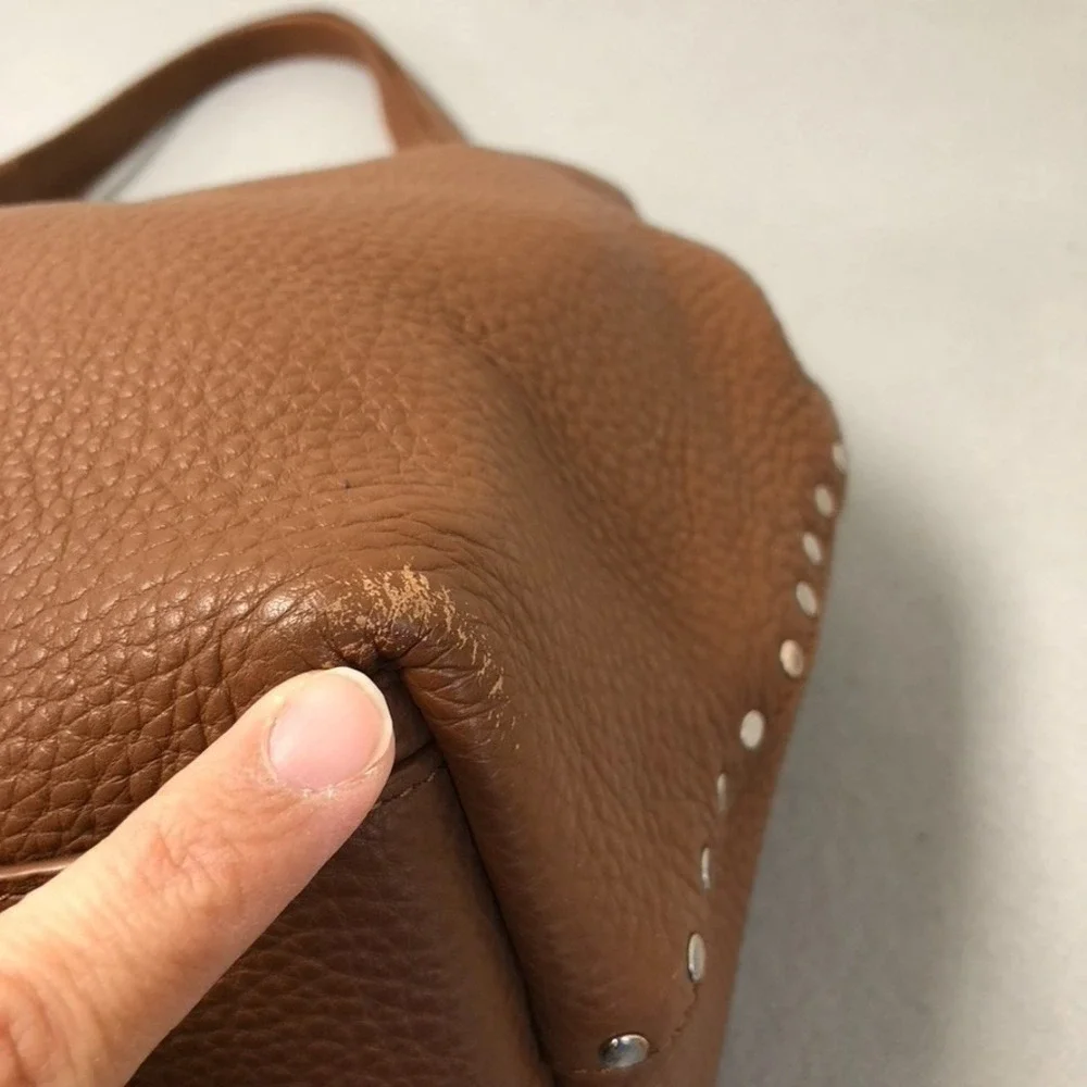 Rebecca Minkoff Darren Signature Carryall Hobo Bag Large Brown Pebbled Leather